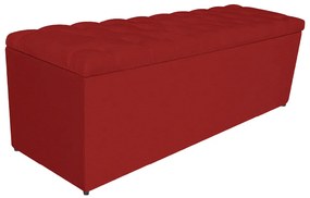 Calçadeira Estofada Liverpool 140 cm Casal Corano Vermelho - ADJ Decor