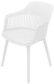 Cadeira Cooper em Polipropileno Branco com Almofada no Assento - 68717 Sun House