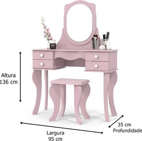 Penteadeira Princesa Rosa - Patrimar Móveis