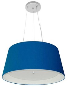 Lustre Pendente Cone Vivare Md-4144 Cúpula em Tecido 25x50x40cm - Bivolt - Azul-Marinho-Branco - 110V/220V