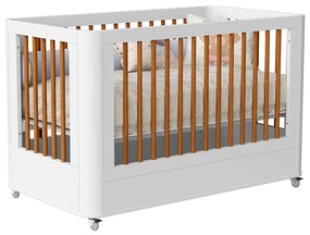 Berço Mini Cama Boom Slim com Rodízios - Branco Fosco