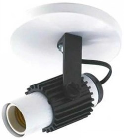 Spot B1 Simples Aletado Para 1x E27 Led Bulbo Branco C/ Preto - Bivolt