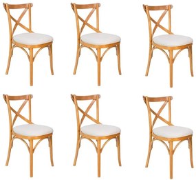 Conjunto 6 Cadeiras de Jantar X Espanha Estofada - WP 58224