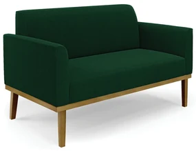 Sofá 2 Lugares Namoradeira Madeira Castanho Marisa Bouclê D03 - D'Rossi - Verde