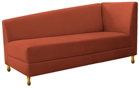 Recamier Valéria 160cm Lado Esquerdo Suede Terracota - ADJ Decor