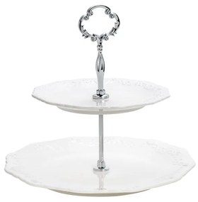 Prato Para Doce Porcelana 2 Níveis Alto Relevo 19cm/27cm X 23cm 18149 Wolff