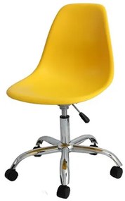 Cadeira Eames com Rodizio Polipropileno Amarelo - 19300 Sun House