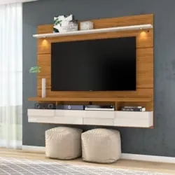 Painel Bancada Suspensa Para TV Até 60 Pol. Lana 1.8 Naturale/Off Whit