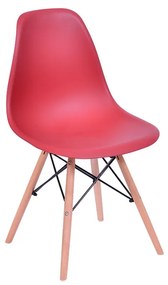Cadeira Eames Eiffel Base Madeira - Vermelho