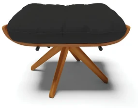 Puff Giratório Costela kit 2 Veludo Base de Madeira MA30 M11 - D'Rossi - Preto