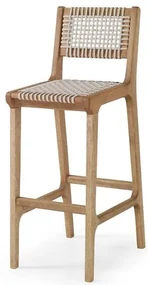Banqueta Alta Trama Stain Jatoba Corda Areia 106cm - 67230 Sun House