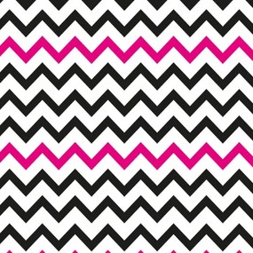 Papel de parede adesivo Chevron preto pink e branco