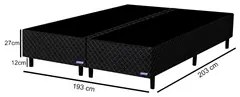 Base Para Cama Box Casal King Size Bipartido 193cm Poliéster Bordado P