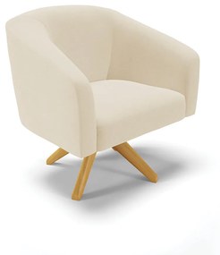 Poltrona Decorativa Giratória MA30 Stella Linho D03 - D'Rossi - A19 Bege