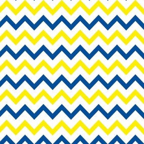 Papel de Parede Chevron Amarelo Azul e branco