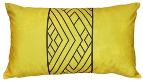 Capa de Almofada Ritz em Suede Tons Amarelo Marmorizado - Art Déco - 60x30cm