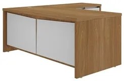 Mesa para Escritório em L Chefia 190cm Corp A06 Freijó/Branco - Mpozen