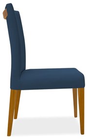 Kit 8 Cadeiras de Jantar Milan Veludo Azul Marinho