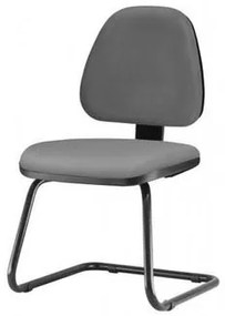 Cadeira Sky Assento Crepe Cinza Escuro Base Fixa Preta - 54836 Sun House