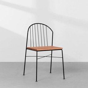 Cadeira Pátio – Preto e Nozes