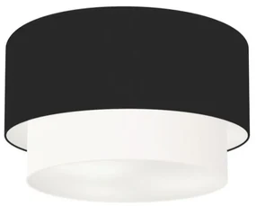 Plafon Para Quarto Cilíndrico SQ-3045 Cúpula Cor Preto Branco