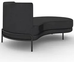 Chaise Longue Divã 164cm Braço Esquerdo Logus D06 Sintético Preto - Mp