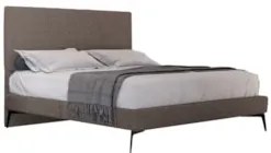 Cama Casal com Cabeceira 145cm Pés Metálicos Elisa S05 Linho Marrom -