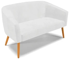 Namoradeira 02 Lugares Stella Corano Pés Palito Castanho - D'Rossi - Branco
