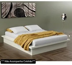 Cama Casal Queen em Madeira 100% MDF TW22 Off White - Dalla Costa