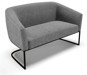 Sofá 2 Lugares Namoradeira Industrial Preto Stella Linho D03 - D'Rossi - A26 Gafite