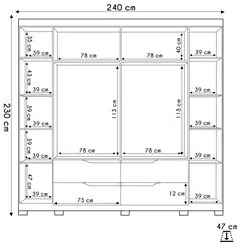 Guarda Roupa Casal 6 Portas Com Espelho 240cm Doble Cinamomo/Off White