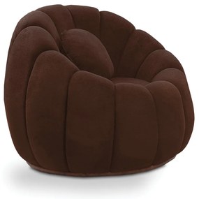Poltrona Decorativa Orgânica Giratória Cloud Bouclê E03 - D'Rossi - Marrom