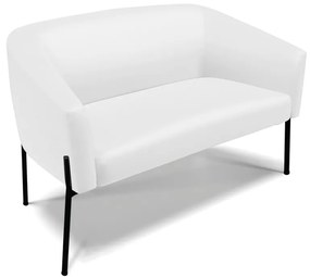 Sofá 2 Lugares Namoradeira Pé de Ferro Preto Stella Sintético D03 - D'Rossi - Branco