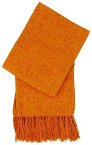 Xale de Sofá Artesanal Tear em Chenille 1,80x1,20m - Laranja