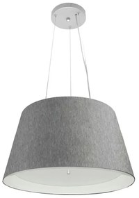 Lustre Pendente Cone Md-4119 Cúpula em Tecido 21/40x30cm Rustico Cinza / Branco - Bivolt
