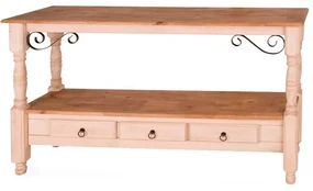 Aparador 3 Gavetas com Pés Torneados - Wood Prime MY 907397