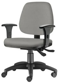Cadeira Job com Bracos Semi Curvados Assento Crepe Cinza Claro Base Nylon Arcada - 54629 Sun House