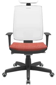 Cadeira Office Brizza Tela Branca Com Encosto Assento Concept Rose Autocompensador Base Standard 126cm - 63439 Sun House