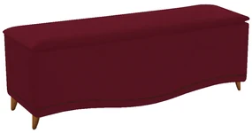 Calçadeira Estofada Yasmim 195 cm King Size Suede Bordô - ADJ Decor