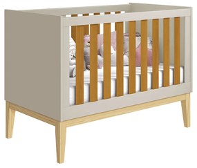 Berço Mini Cama Noah com Pés Square Natural - Areia e Savana