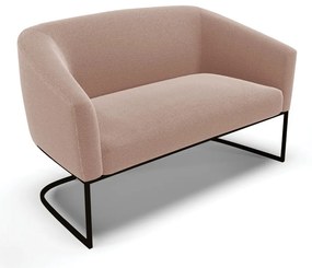 Sofá 2 Lugares Namoradeira Industrial Preto Stella Bouclê D03 - D'Rossi - Rose