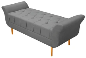 Recamier Estofado Ari 90 cm Solteiro Suede Cinza - ADJ Decor