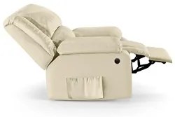 Poltrona do Papai Reclinável Pietra Power Elétrica Massagem FH9 PU Beg