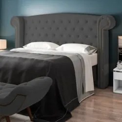 Cabeceira Cama Box Casal King 195cm Provença Z37 Veludo Chumbo - Mpoze