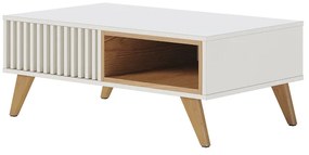 Mesa de Centro Para Sala Retangular 1 Nicho karin C04 - D'Rossi - Off White e Freijó