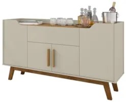 Balcão Aparador Buffet 4 Portas 1 Gaveta Future Off White/Cinamomo - B