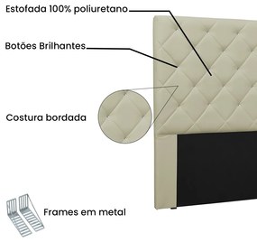 Cabeceira Tania Para Cama Box Solteiro 90 cm Corino - D'Rossi - Bege