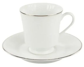 Xícara Café Com Pires 60Ml Porcelana Schmidt - Dec. Filetado Prata Itamaraty 0012