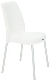 Cadeira Tramontina Vanda Branca em Polipropileno com Pernas em Alumínio