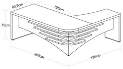 Mesa Escritório em L 200cm Lado Esquerdo A06 Marrom/Preto - Mpozenato